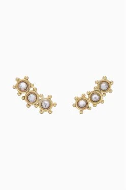 ULLA JOHNSON Kavi Crystal Mix Stud Climber Earring - Crystal