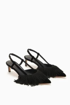 ULLA JOHNSON Shira Fringe Sling Back - Noir -ULLA JOHNSON Outlet FA231002 FRINGESLINGBACK NOIR d r web