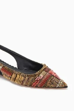 ULLA JOHNSON Isadora Embellished Sling Back Flat - Solar 6 ULLA JOHNSON Isadora Embellished Sling Back Flat - Solar -ULLA JOHNSON Outlet FA231009 EMBELLISHEDSLINGBACKFLAT NOIR c r web