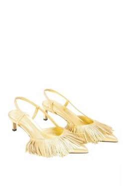 ULLA JOHNSON Shira Fringe Sling Back - Gold 8 ULLA JOHNSON Shira Fringe Sling Back - Gold -ULLA JOHNSON Outlet FA231025 SHIRA FRINGE SLING BACK GOLD c UPDATE
