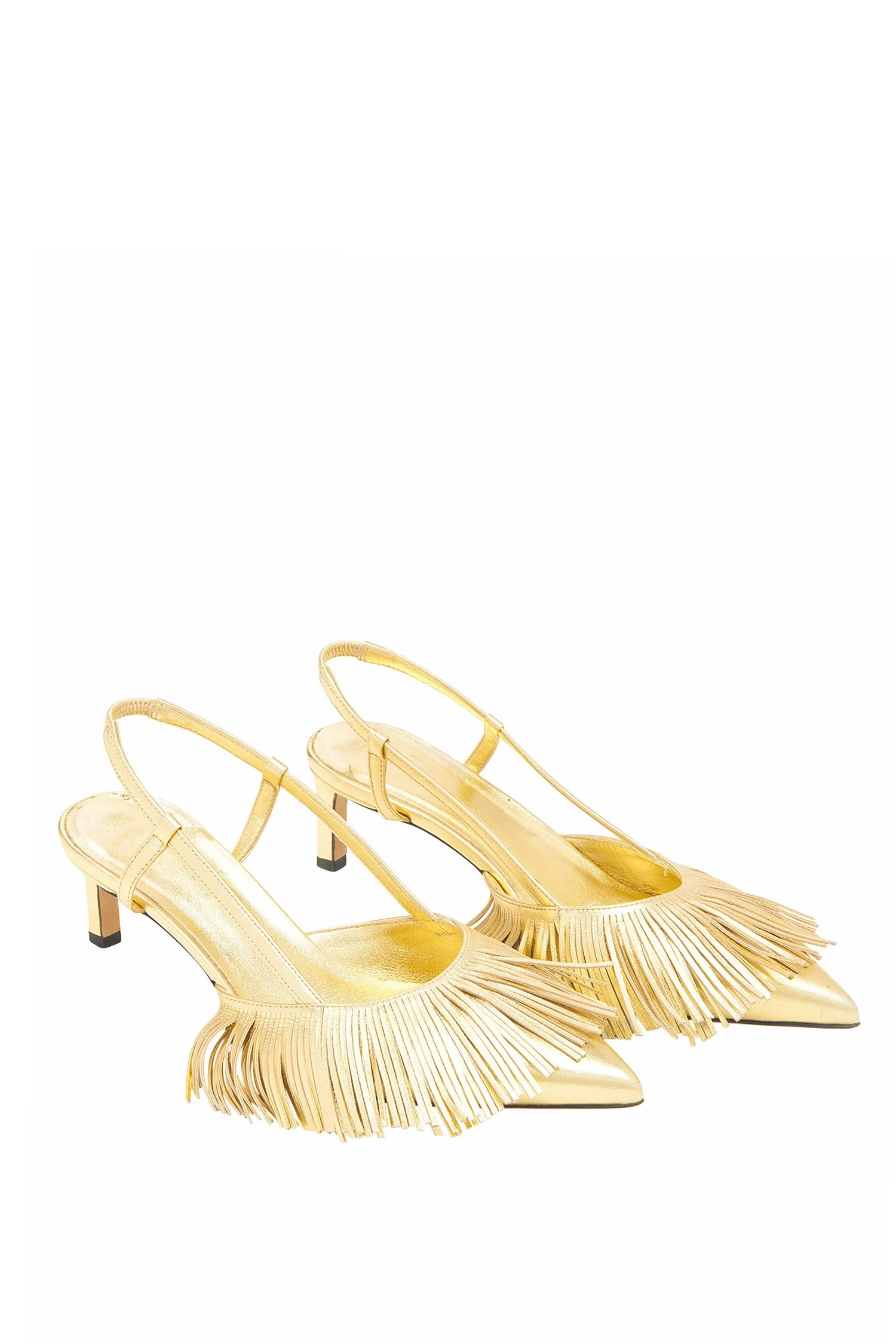 ULLA JOHNSON Shira Fringe Sling Back - Gold 4 ULLA JOHNSON Shira Fringe Sling Back - Gold - Image 4