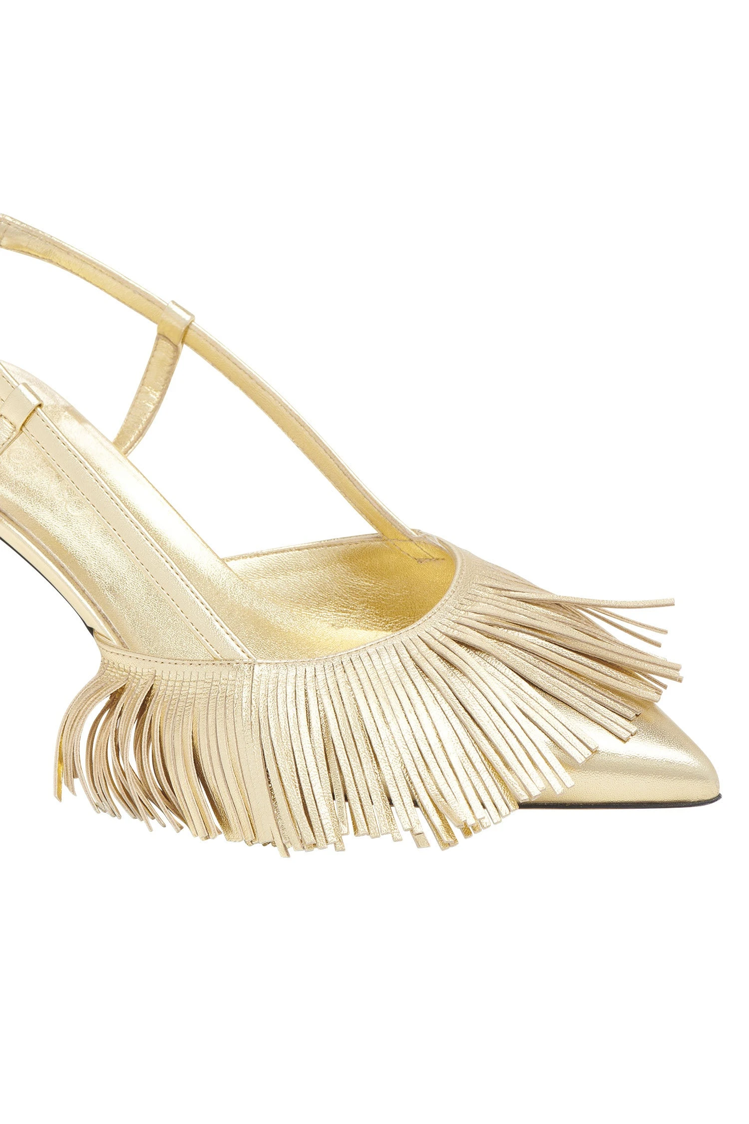 ULLA JOHNSON Shira Fringe Sling Back - Gold 5 ULLA JOHNSON Shira Fringe Sling Back - Gold - Image 5