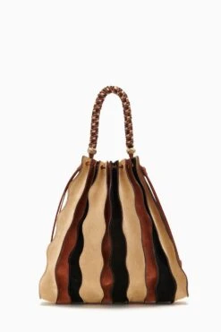 ULLA JOHNSON Adria Large Pleated Wave Bag - Dune Colorblock