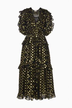 ULLA JOHNSON Tida Silk V–Neck Short Sleeve Midi Dress - Obsidian 9 ULLA JOHNSON Tida Silk V–Neck Short Sleeve Midi Dress - Obsidian -ULLA JOHNSON Outlet FA250145 TidaSilkV NeckShortSleeveMidiDress OBSIDIAN a Web