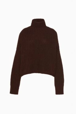 ULLA JOHNSON Veron Alpaca Knit Turtleneck - Walnut -ULLA JOHNSON Outlet FA250717 VeronAlpacaKnitTurtleneck MAHOGANY a Web