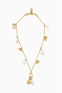 ULLA JOHNSON Alora Multi Charm Necklace - Pearl Multi