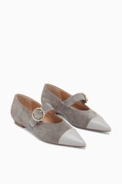 ULLA JOHNSON Kiki Flat - Dove -ULLA JOHNSON Outlet KIKIFLAT CENERE d web