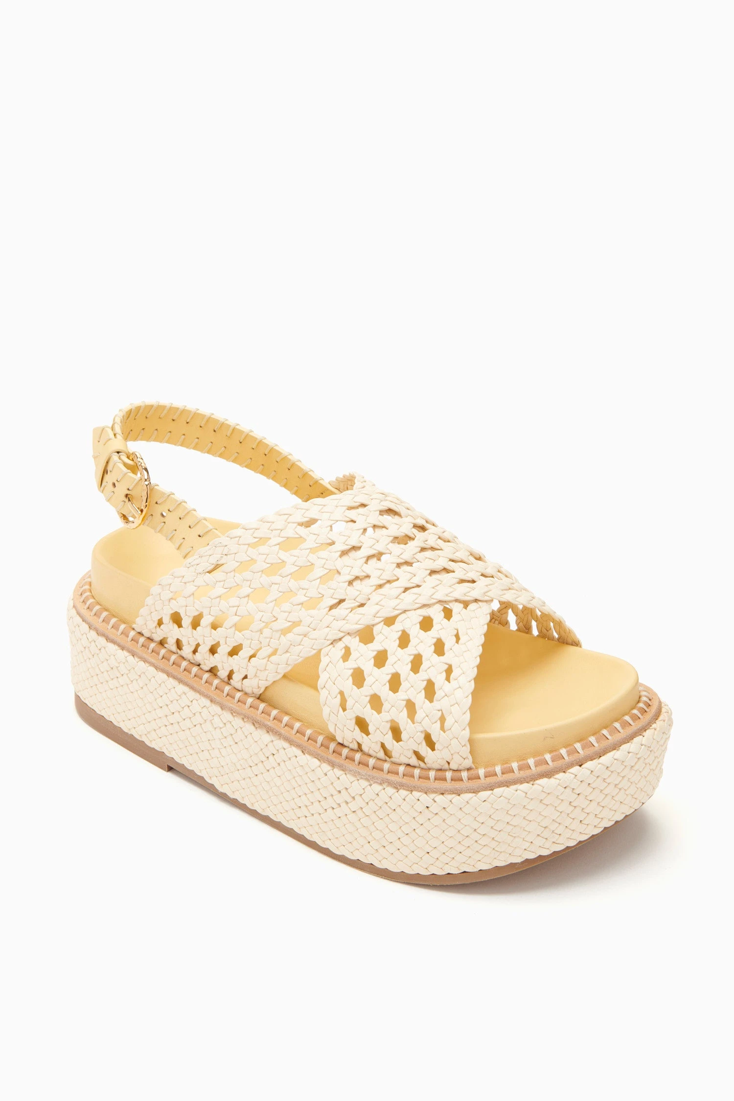 ULLA JOHNSON Gili Woven Leather Flatform - Transparent Yellow 2 ULLA JOHNSON Gili Woven Leather Flatform - Transparent Yellow - Image 2