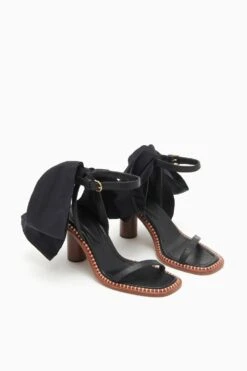 ULLA JOHNSON Lina Bow High Heel - Noir -ULLA JOHNSON Outlet PF231013 LinaBowHighHeel NOIR d r web