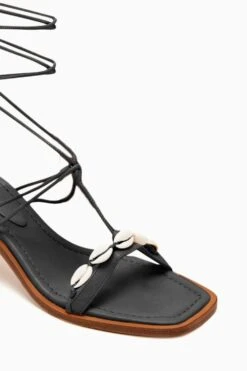 ULLA JOHNSON Nicolette Shell Laceup High Heel - Noir -ULLA JOHNSON Outlet PF231014 ShellLace UpHighHeel Noir c r web