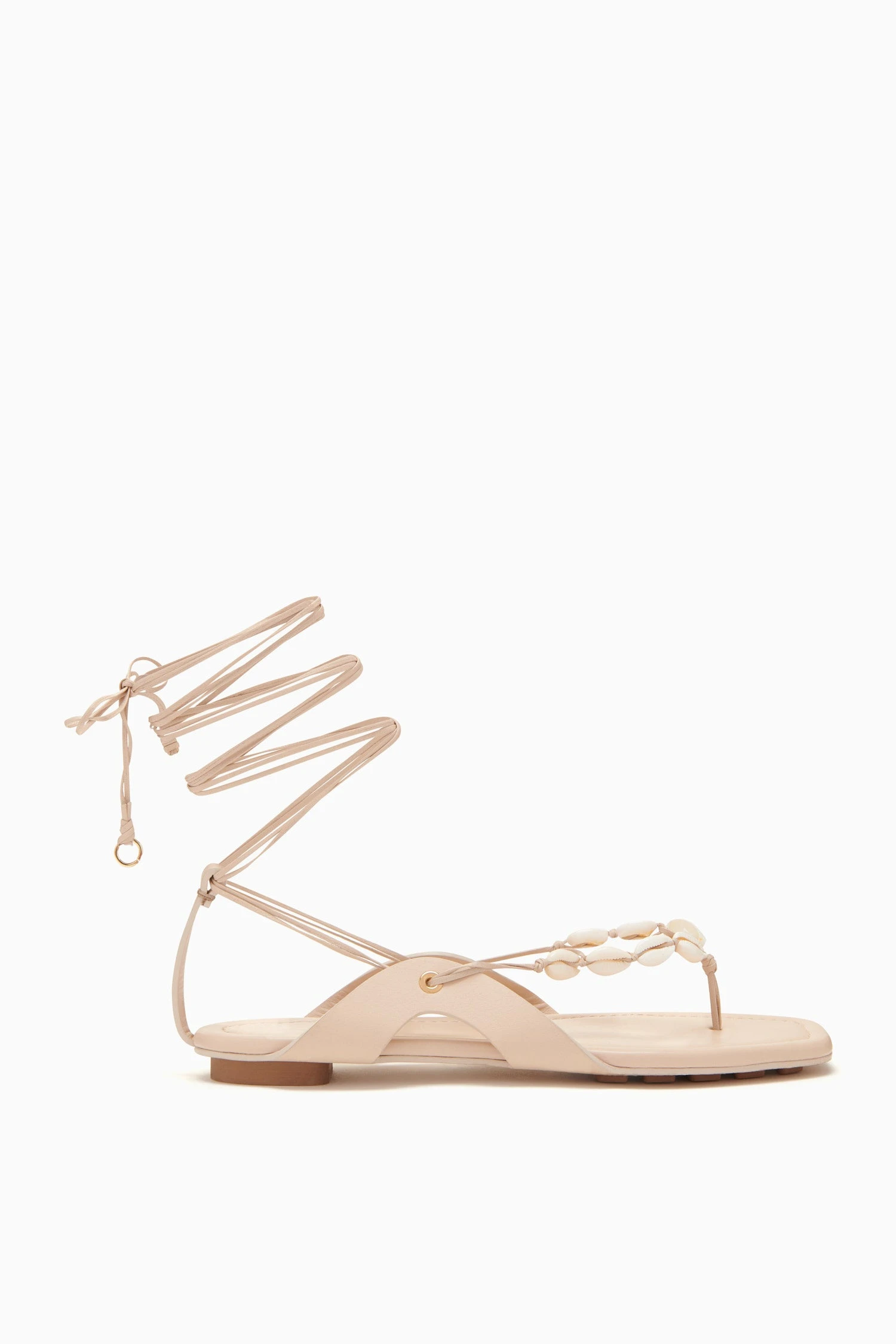 ULLA JOHNSON Romina Shell Laceup Sandal - Powder 1 ULLA JOHNSON Romina Shell Laceup Sandal - Powder