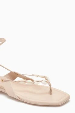 ULLA JOHNSON Romina Shell Laceup Sandal - Powder 6 ULLA JOHNSON Romina Shell Laceup Sandal - Powder -ULLA JOHNSON Outlet PF231016 ShellLace UpFlat Powder c r web 53873f25 1f6b 404e aa10 34aa20aac8f6