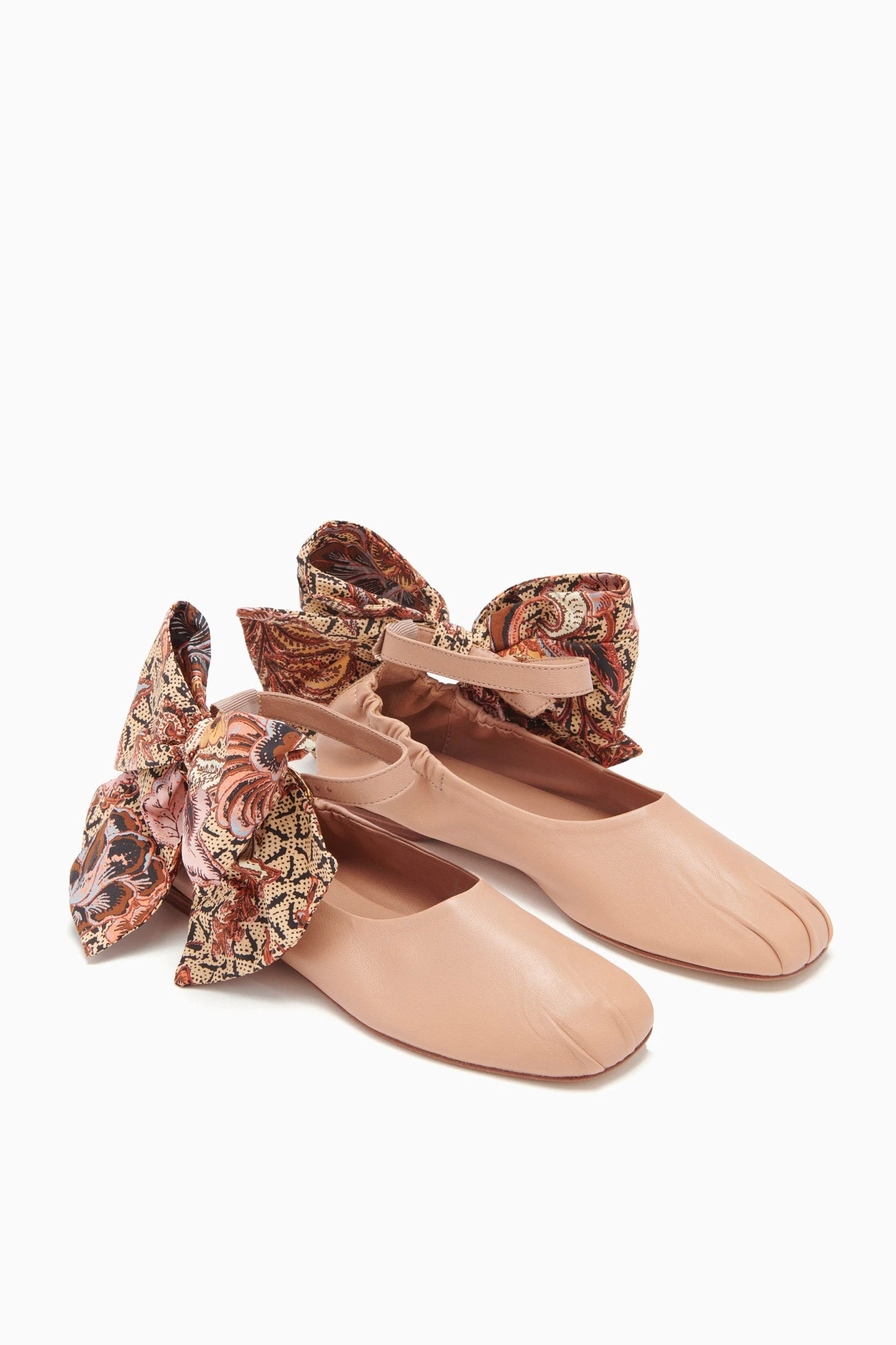 ULLA JOHNSON Eliza Bow Ballet Flat - Wheat Flower 3 ULLA JOHNSON Eliza Bow Ballet Flat - Wheat Flower - Image 3