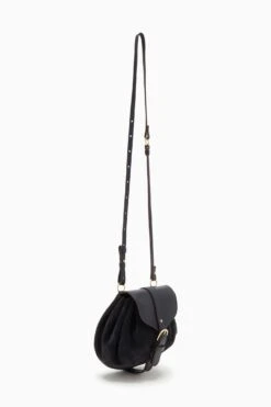 ULLA JOHNSON Paloma Ruched Convertible Crossbody - Midnight -ULLA JOHNSON Outlet PF231117 PalomaRuchedConvertibleCrossbody MIDNIGHT b r web
