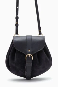 ULLA JOHNSON Paloma Ruched Convertible Crossbody - Midnight -ULLA JOHNSON Outlet PF231117 PalomaRuchedConvertibleCrossbody MIDNIGHT c r web