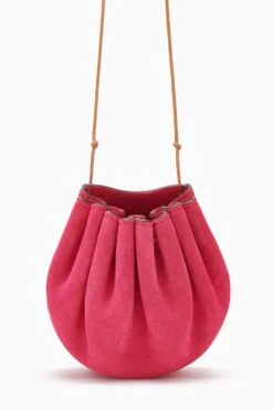 ULLA JOHNSON Paloma Ruched Pochette - Orchid Colorblock 7 ULLA JOHNSON Paloma Ruched Pochette - Orchid Colorblock -ULLA JOHNSON Outlet PF231120 PalomaRuchedPochette Oxblood c r web