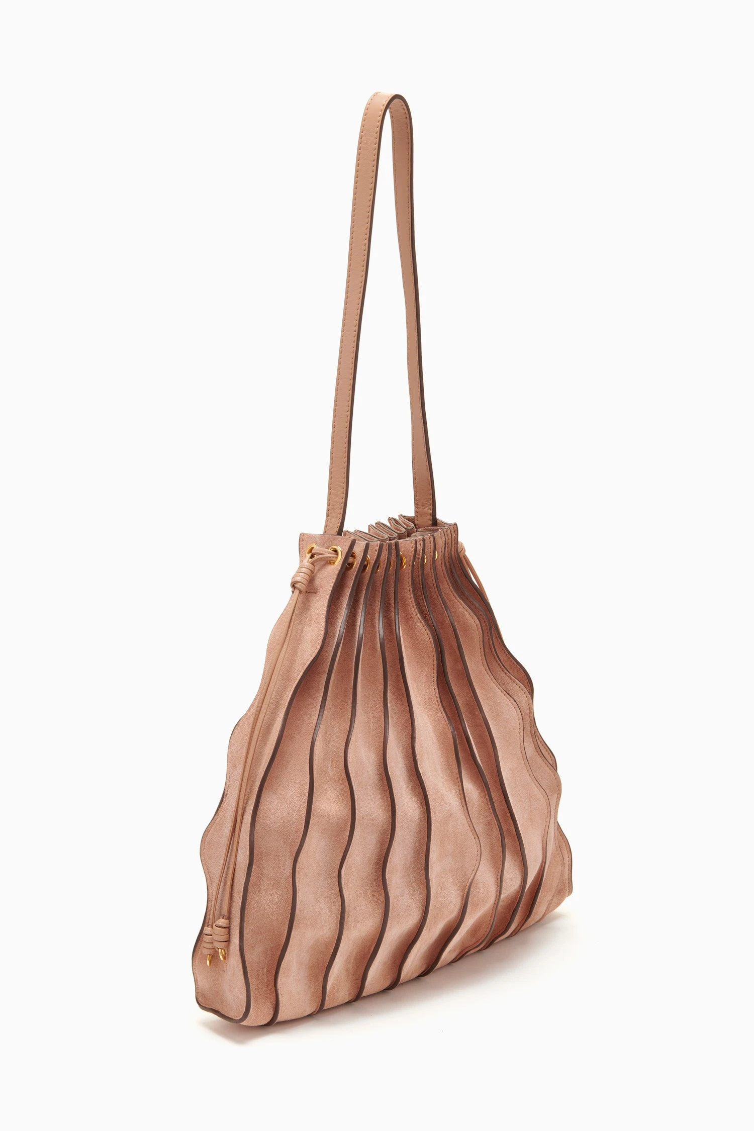 ULLA JOHNSON Adria Large Pleated Wave Bag - Blush 3 ULLA JOHNSON Adria Large Pleated Wave Bag - Blush - Image 3