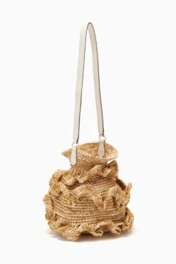 ULLA JOHNSON Ruffled Tulip Basket - Natural 6 ULLA JOHNSON Ruffled Tulip Basket - Natural -ULLA JOHNSON Outlet PF231135 RuchedTulipBucketBag Natural b r web