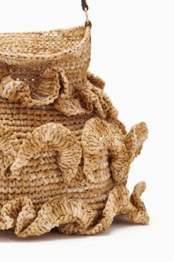 ULLA JOHNSON Ruffled Tulip Basket - Natural 7 ULLA JOHNSON Ruffled Tulip Basket - Natural -ULLA JOHNSON Outlet PF231135 RuchedTulipBucketBag Natural c r web