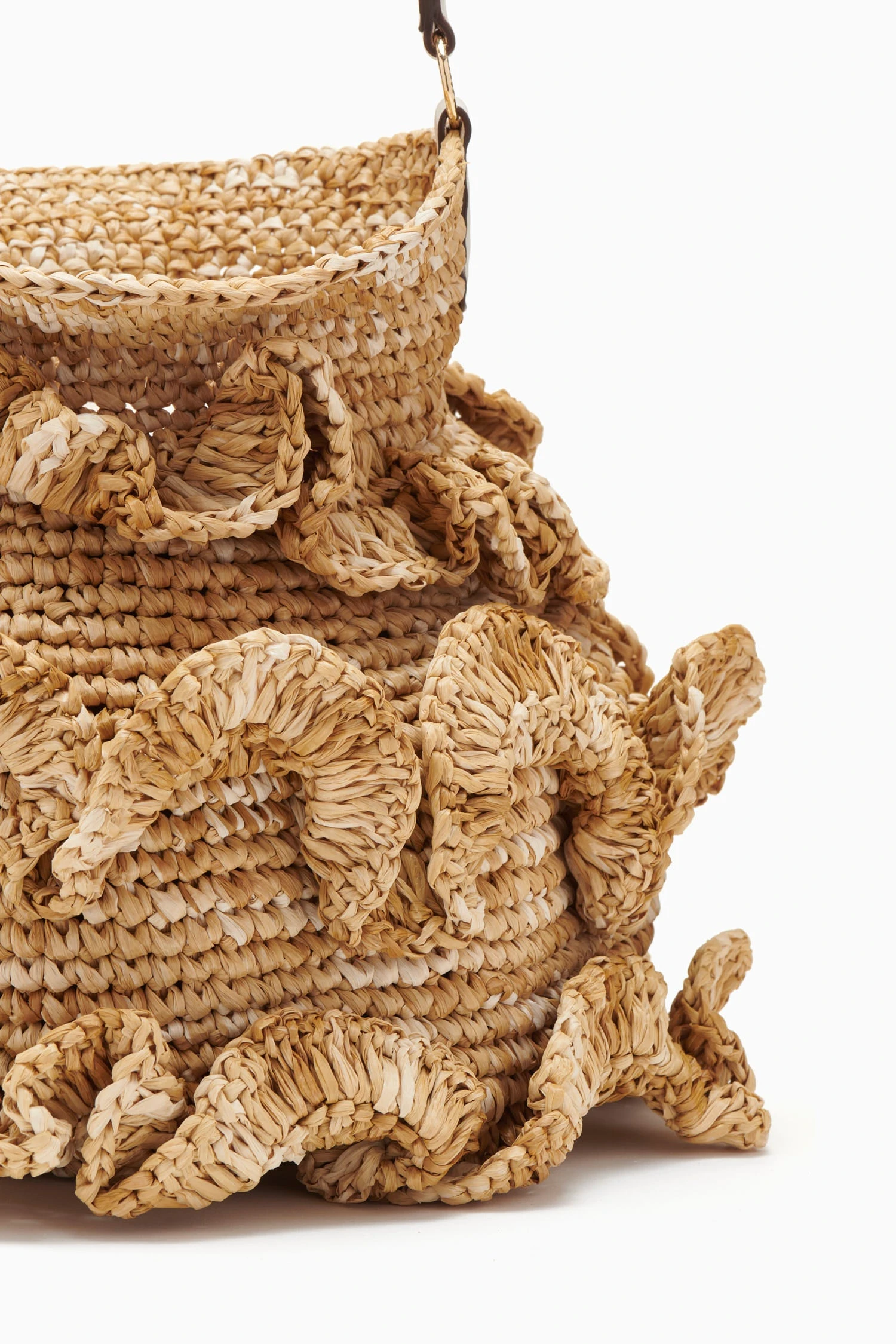 ULLA JOHNSON Ruffled Tulip Basket - Natural 4 ULLA JOHNSON Ruffled Tulip Basket - Natural - Image 4