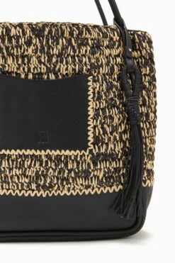 ULLA JOHNSON Maya Raffia Tote - Noir Melange -ULLA JOHNSON Outlet PF231136 RaffiaTote NoirMelange c r web