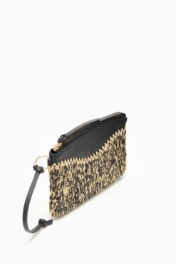 ULLA JOHNSON Maya Raffia Pouch - Noir Melange -ULLA JOHNSON Outlet PF231320 RaffiaPouch NoirMelange b r web