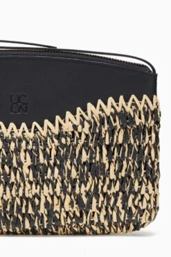 ULLA JOHNSON Maya Raffia Pouch - Noir Melange -ULLA JOHNSON Outlet PF231320 RaffiaPouch NoirMelange c r web