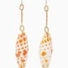 ULLA JOHNSON Large Shell Drop Earring - Orange Mitra Shell