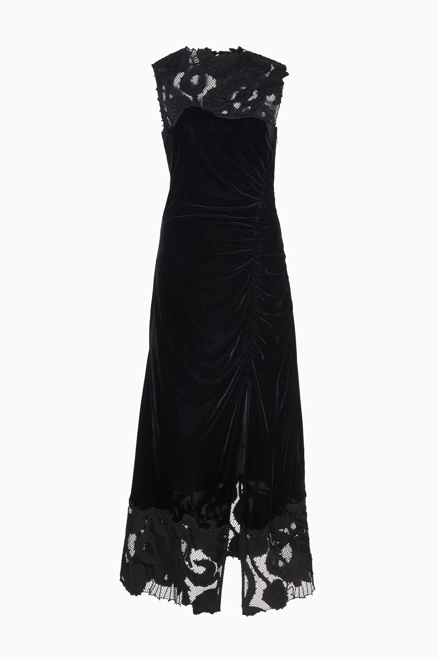 ULLA JOHNSON Rosaria Embroidered Ruched Dress - Noir 6 ULLA JOHNSON Rosaria Embroidered Ruched Dress - Noir - Image 6