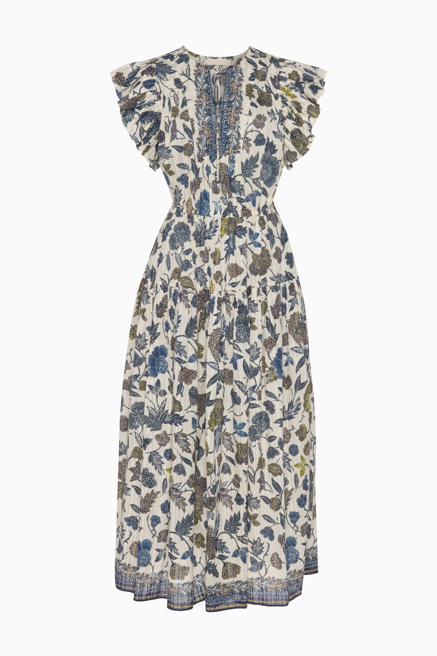 ULLA JOHNSON Kairi Flutter Sleeve Midi Dress - Porcelain 2 ULLA JOHNSON Kairi Flutter Sleeve Midi Dress - Porcelain - Image 2