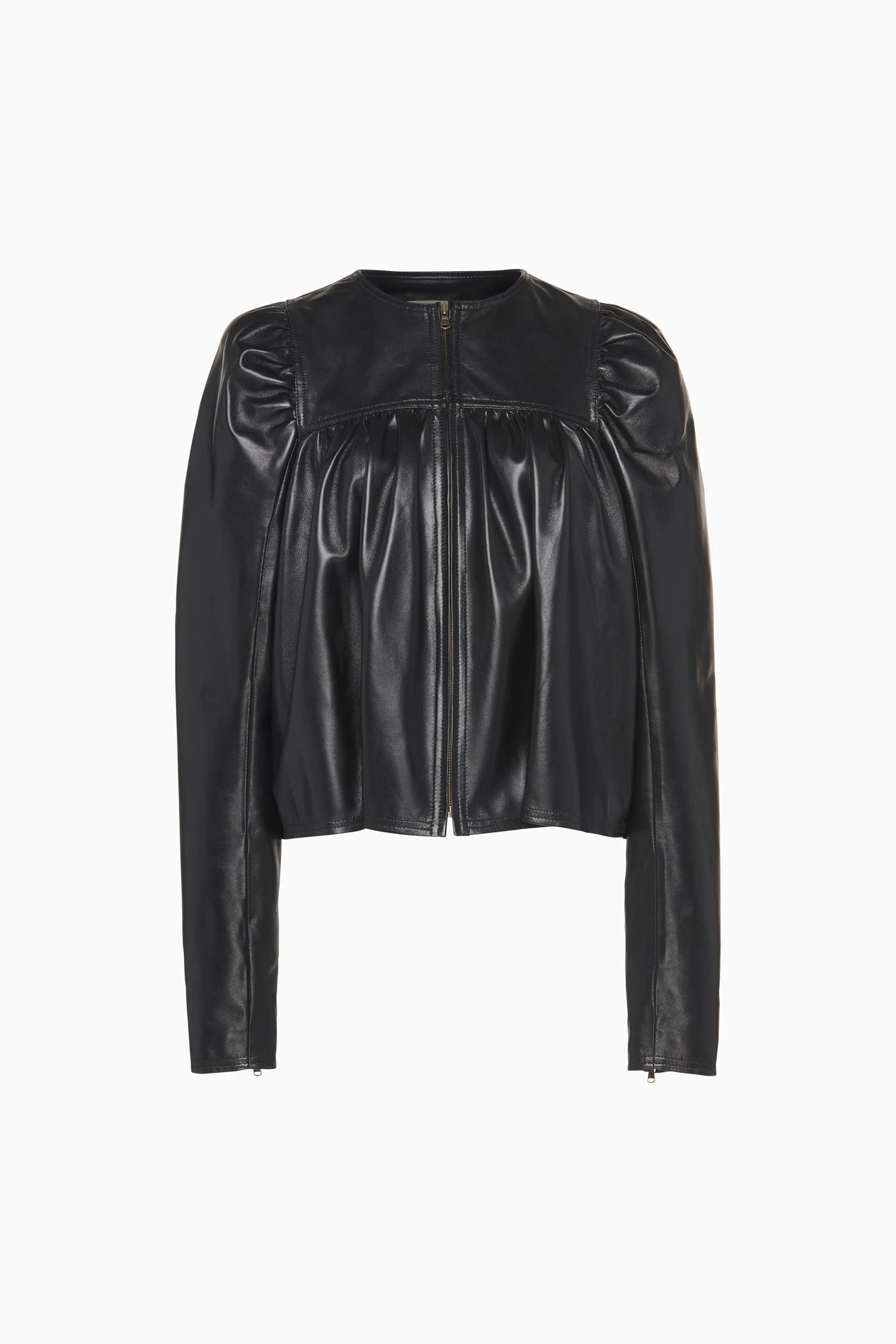 ULLA JOHNSON Anouk Zip Up Leather Jacket - Noir 2 ULLA JOHNSON Anouk Zip Up Leather Jacket - Noir - Image 2