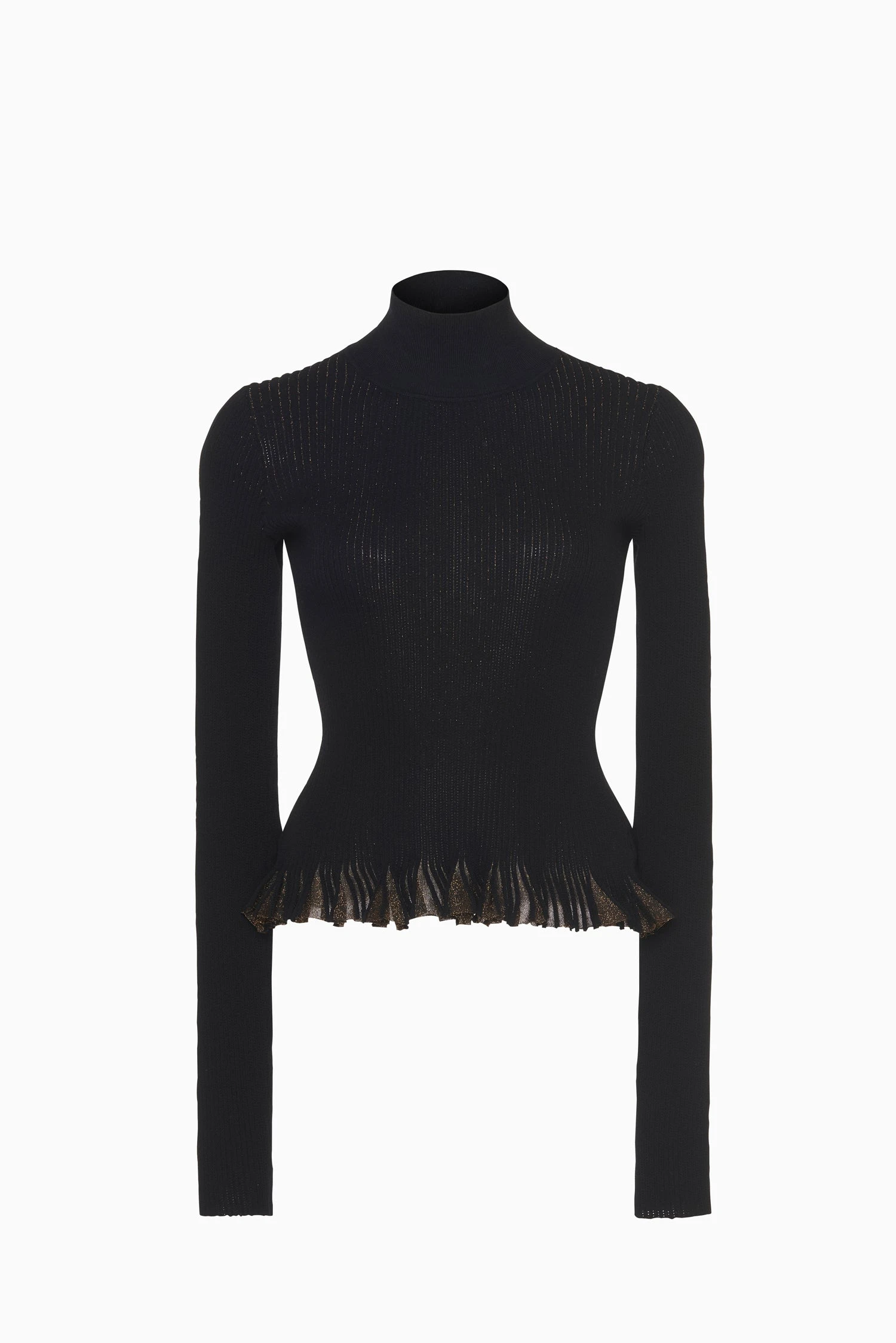ULLA JOHNSON Yulia Ruffle Turtleneck Top - Noir 2 ULLA JOHNSON Yulia Ruffle Turtleneck Top - Noir - Image 2