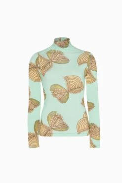 ULLA JOHNSON Aurelia Turtleneck - Water Blossoms 9 ULLA JOHNSON Aurelia Turtleneck - Water Blossoms -ULLA JOHNSON Outlet PS260831 Aurellia Turtlleneck WATER BLOSSOMS a web