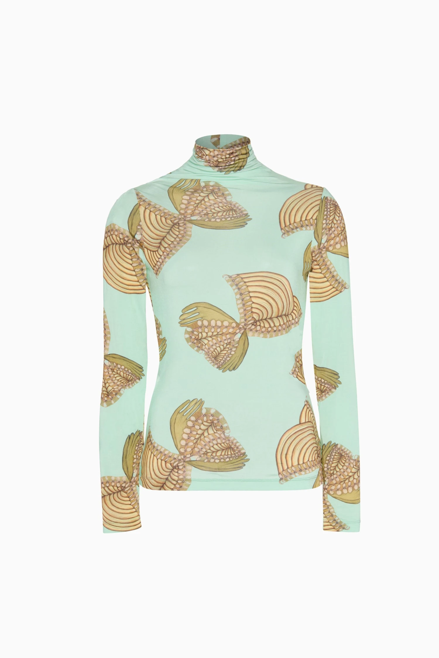 ULLA JOHNSON Aurelia Turtleneck - Water Blossoms 5 ULLA JOHNSON Aurelia Turtleneck - Water Blossoms - Image 5