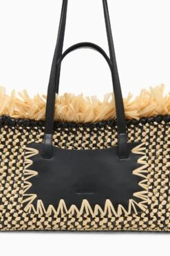 ULLA JOHNSON Lali Small E/W Tote - Noir Natural 8 ULLA JOHNSON Lali Small E/W Tote - Noir Natural -ULLA JOHNSON Outlet PS261150 LaliSmallEast WestTote NOIRNATURAL c web
