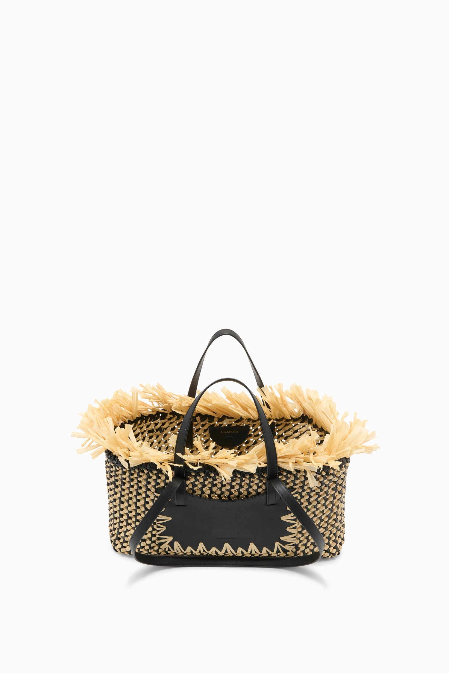 ULLA JOHNSON Lali Small E/W Tote - Noir Natural 4 ULLA JOHNSON Lali Small E/W Tote - Noir Natural - Image 4