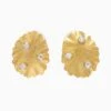 ULLA JOHNSON Embellished Shell Stud - Brass