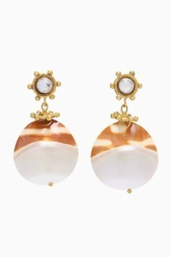 ULLA JOHNSON Embellished Shell Drop Earring - Pearlescent