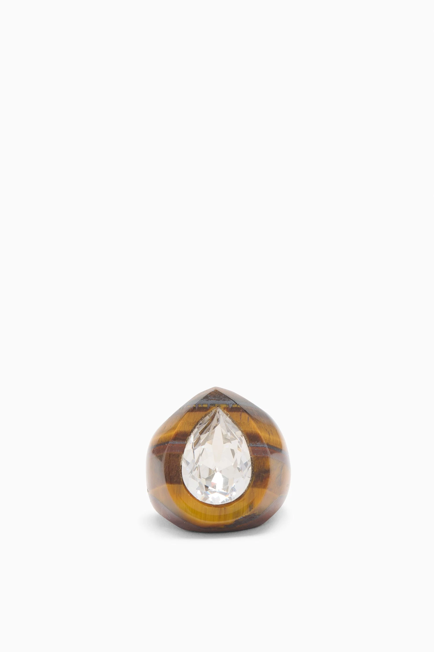 ULLA JOHNSON Crystal Pear Signet Ring - Tiger's Eye 2 ULLA JOHNSON Crystal Pear Signet Ring - Tiger's Eye - Image 2