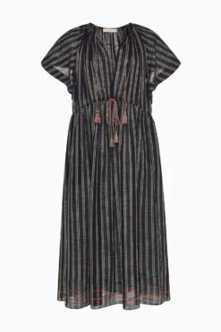 ULLA JOHNSON Ariane Striped Dress Coverup - Noir Stripe -ULLA JOHNSON Outlet PS261718 ArianeDressCoverup NOIRSTRIPE a web