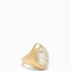 ULLA JOHNSON Eula Crystal Pear Signet Ring - Crystal