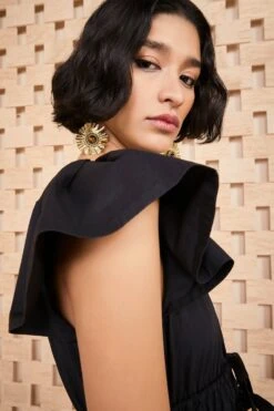 ULLA JOHNSON Delmara Dress - Noir -ULLA JOHNSON Outlet SHOT 056 ULLA JOHNSON DELMARA DRESS NOIR UJ990114 0077