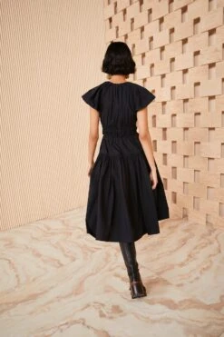 ULLA JOHNSON Delmara Dress - Noir -ULLA JOHNSON Outlet SHOT 056 ULLA JOHNSON DELMARA DRESS NOIR UJ990114 0142