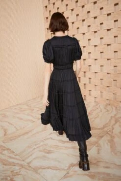 ULLA JOHNSON Olivia Dress - Noir 7 ULLA JOHNSON Olivia Dress - Noir -ULLA JOHNSON Outlet SHOT 109 ULLA JOHNSON OLIVIA DRESS NOIR UJ990152 00501