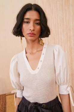 ULLA JOHNSON Pia Top - Oatmeal 12 ULLA JOHNSON Pia Top - Oatmeal -ULLA JOHNSON Outlet SHOT 137 0146 ulla johnson white pia top oatmeal UJ99 view 7