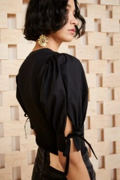 ULLA JOHNSON Pia Top - Noir -ULLA JOHNSON Outlet TEST ULLA JOHNSON PIA TOP NOIR UJ990723 view 2