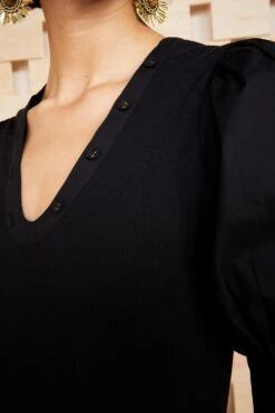 ULLA JOHNSON Pia Top - Noir -ULLA JOHNSON Outlet TEST ULLA JOHNSON PIA TOP NOIR UJ990723 view 3