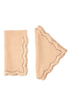 ULLA JOHNSON Scallop Embroidered Napkin - Blush