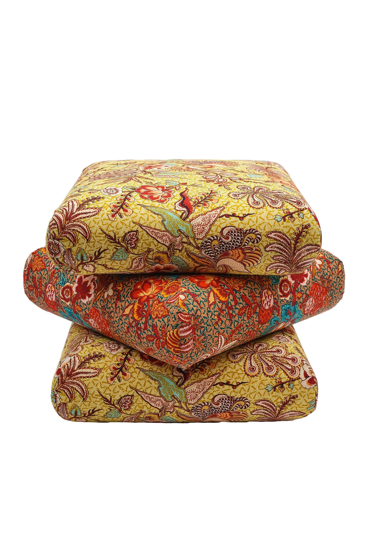 ULLA JOHNSON Wild Hibiscus Printed Pouf - Calla Lily 1 ULLA JOHNSON Wild Hibiscus Printed Pouf - Calla Lily