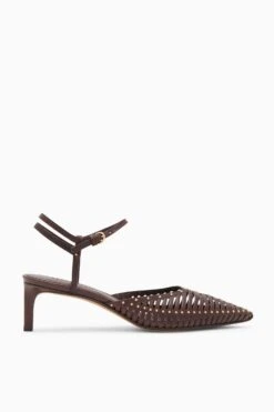 ULLA JOHNSON Francine Cage Kitten Heel - Chocolate